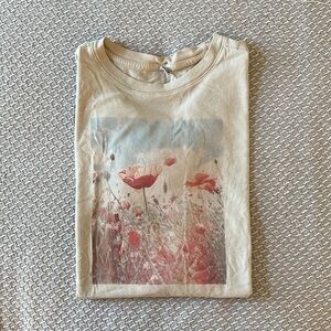 Old Navy Tan Flower Graphic Tee